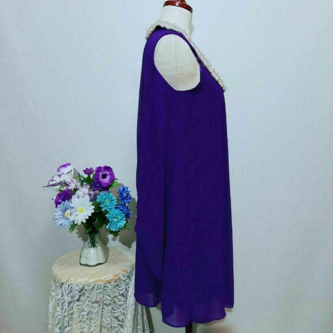 アプレジュール　極上美品　ドレス　ワンピース　パーティー　パープル色系　М レディースのフォーマル/ドレス(ナイトドレス)の商品写真