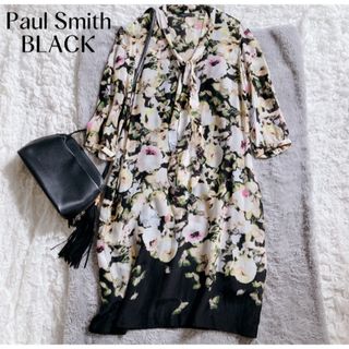 Paul Smith - 【ポールスミス】美品✨フラワー ボウタイ ワンピース 花柄 キャミソール付き L