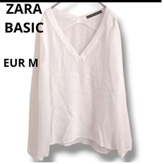 ザラ(ZARA)のZARA BASIC ザラベーシック バックドット シアー ブラウス ホワイト(シャツ/ブラウス(長袖/七分))