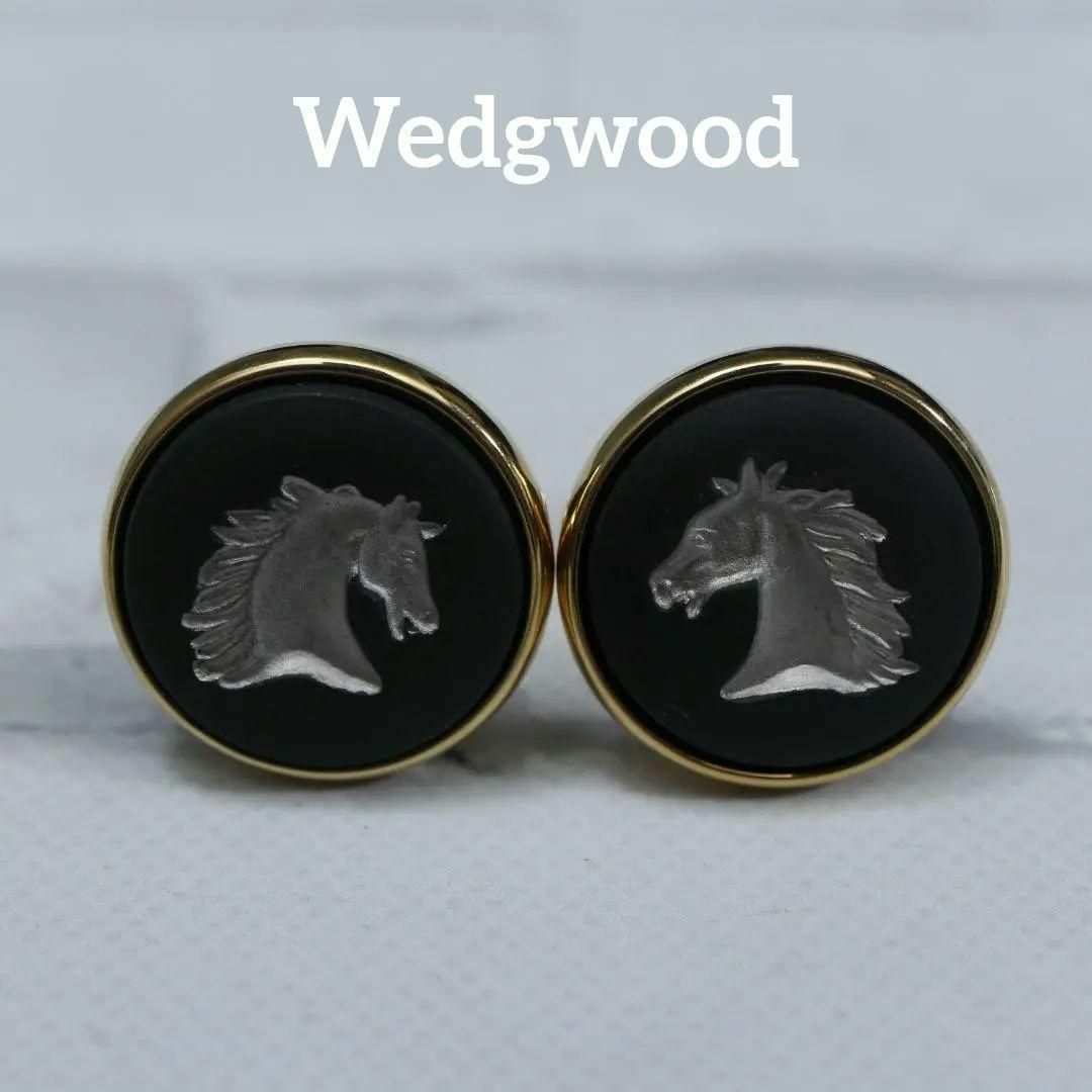 WEDGWOOD(ウェッジウッド)の【匿名配送】 ウェッジウッド カフス ゴールド カメオ 黒 メンズのファッション小物(カフリンクス)の商品写真