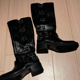 belted biker boots バイカーブーツ(ブーツ)