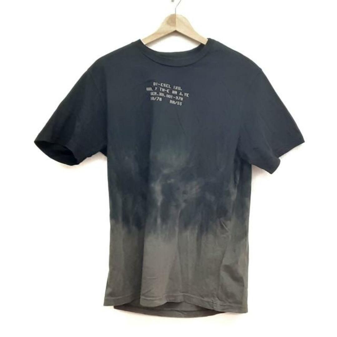 DIESEL(ディーゼル)のDIESEL(ディーゼル) 半袖Tシャツ メンズ美品  - 黒×ダークグレー クルーネック メンズのトップス(Tシャツ/カットソー(半袖/袖なし))の商品写真