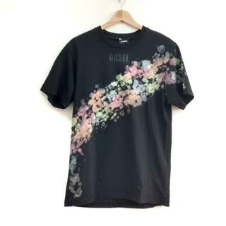 ディーゼル(DIESEL)のDIESEL(ディーゼル) 半袖Tシャツ メンズ美品  - 黒×ピンク×マルチ クルーネック(Tシャツ/カットソー(半袖/袖なし))