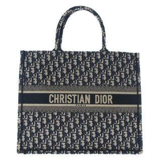 クリスチャンディオール(Christian Dior)のDIOR/ChristianDior(ディオール/クリスチャンディオール) トートバッグ ブックトートラージバッグ ダークネイビー×ネイビー×アイボリー オブリーク エンブロイダリー ジャガード(トートバッグ)