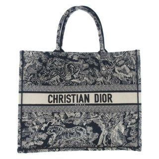 Christian Dior - DIOR/ChristianDior(ディオール/クリスチャンディオール) トートバッグ ブックトートラージバッグ M1286ZRGO_M35I ダークネイビー×アイボリー リバース トワル ドゥ ジュイ エンブロイダリー ジャガード