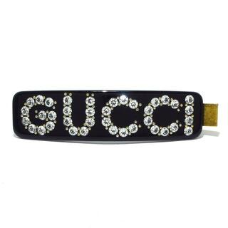 Gucci - GUCCI(グッチ) アクセサリー クリスタル グッチ シングル ヘアクリップ 513986 I4772 8519 アクリルガラス 黒 ヘアクリップ/メタル スタッズ付きラインストーン /ロゴ