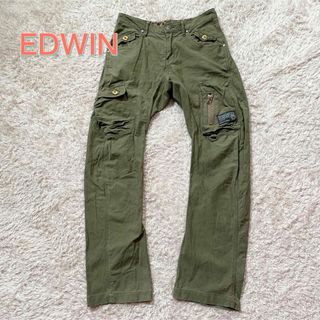 エドウィン(EDWIN)のEDWIN  カーゴパンツ バナナシルエット　カーキ　タグSだけど着用感M(ワークパンツ/カーゴパンツ)