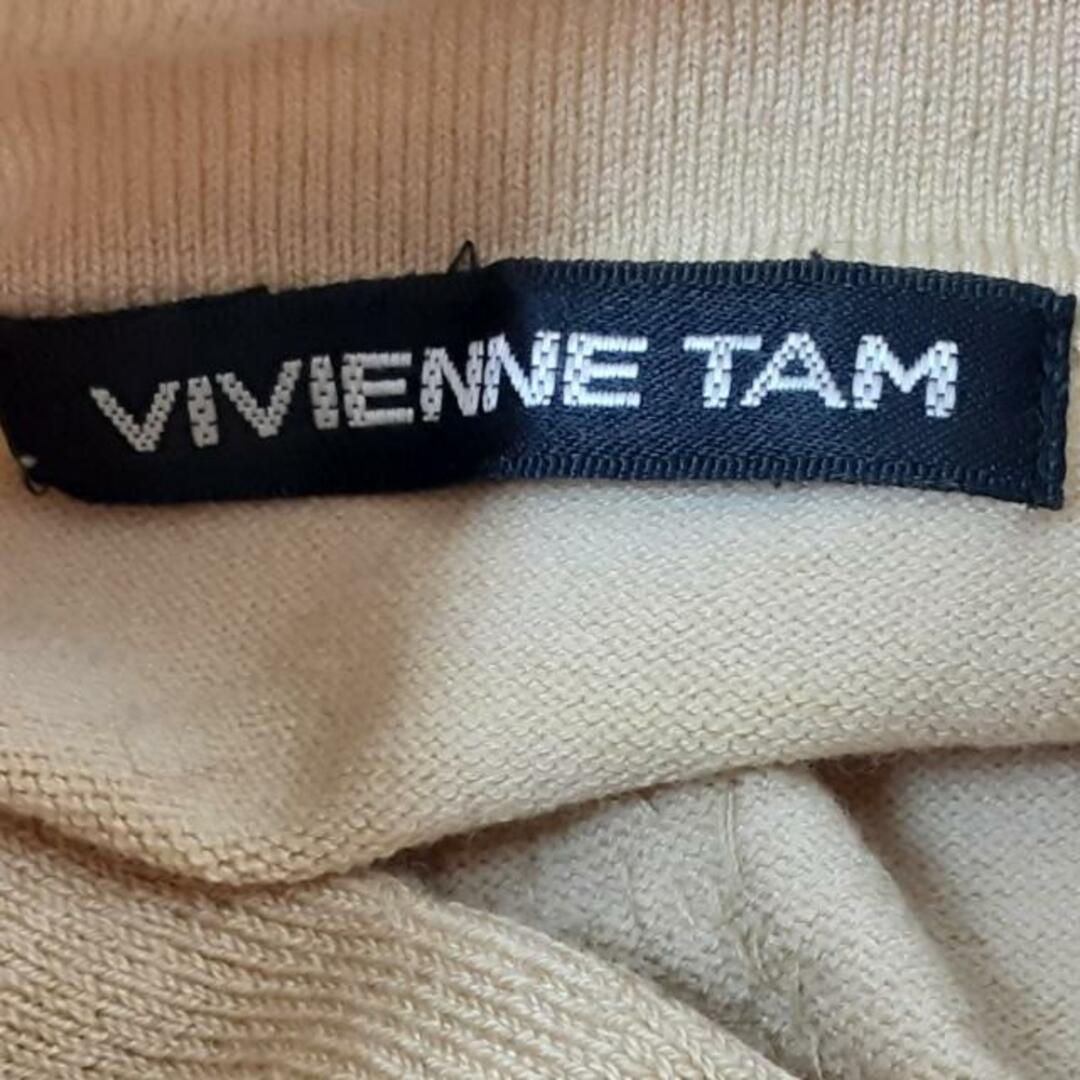 VIVIENNE TAM(ヴィヴィアンタム)のVIVIENNE TAM(ヴィヴィアンタム) 半袖カットソー サイズ0 XS レディース美品  - イエロー ハイネック/ビーズ レディースのトップス(カットソー(半袖/袖なし))の商品写真