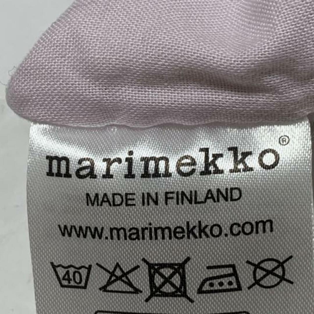 marimekko(マリメッコ)のmarimekko(マリメッコ) ポーチ美品  - ライトピンク×黒×ブラウン がま口 コットン レディースのファッション小物(ポーチ)の商品写真