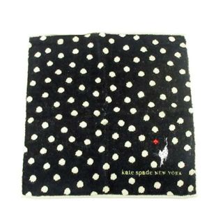 kate spade new york - Kate spade(ケイトスペード) 小物美品  - 黒×ベージュ×マルチ ハンドタオル/ドット柄/ネコ コットン