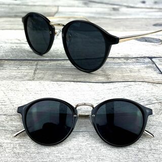 高級 ブラック ゴールド ウェリントン サングラス ボストン 眼鏡(サングラス/メガネ)