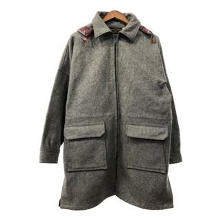 70年代 Eddie Bauer エディーバウアー ウール フーデッド コート アウトドア ヴィンテージ グレー (メンズ XL相当) 中古 古着 Q6795