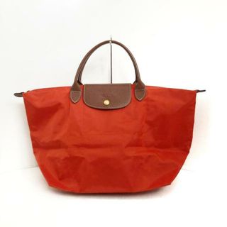 ロンシャン(LONGCHAMP)のLONGCHAMP(ロンシャン) ハンドバッグ ル・プリアージュオリジナル オレンジ×ダークブラウン 折りたたみ ナイロン×レザー(ハンドバッグ)