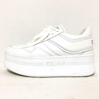 celine - CELINE(セリーヌ) スニーカー 37 レディース ブロックスニーカー ウェッジアウトソール 346163338C.01OP 白 インソール取外し可/プラットフォーム カーフスキン