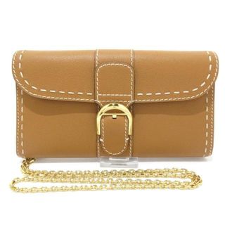 DELVAUX(デルボー) 財布美品  ブリヨンロング ベジタルアイボリー（ライトブラウン） チェーンウォレット ロデオ グレイン カーフレザー(財布)