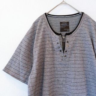 Amorte／LL／大きいサイズ／メンズ　ジップアップレイヤードカットソー　半袖(Tシャツ/カットソー(半袖/袖なし))