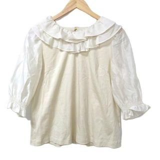 Rose Tiara(ローズティアラ) 七分袖カットソー サイズ42 L レディース美品  - ベージュ クルーネック/フリル