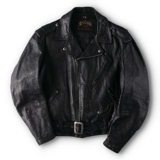 ショット(schott)の古着 50年代 ショット SCHOTT PERFECTO 黒タグ リボンタグ ダブルライダースジャケット メンズL ヴィンテージ /eva000792(レザージャケット)