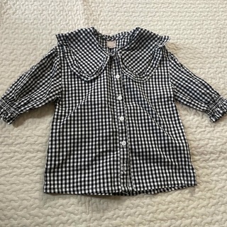 プティマイン(petit main)のプティマイン  ビック襟　ギンガムチェックシャツ(Tシャツ/カットソー)