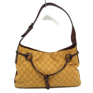 グッチ(Gucci)のGUCCI(グッチ) ショルダーバッグ GG柄/ホースビット 101975 ベージュ×ダークブラウン ジャガード×レザー(ショルダーバッグ)