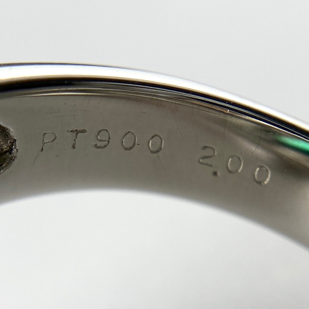 エメラルド デザインリング 12.5号 Pt900 【中古】 レディースのアクセサリー(リング(指輪))の商品写真