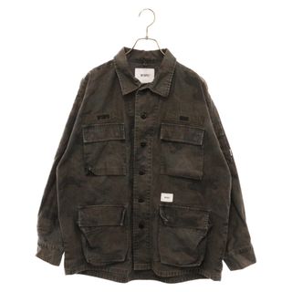 ダブルタップス(W)taps)のWTAPS ダブルタップス 20SS JUNGLE LS 02 / SHIRT. COTTON. SATIN コットンジャングルシャツ ジャケット ミリタリー ウォッシュ加工 ブラウン 201WVDT-SHM03(ミリタリージャケット)