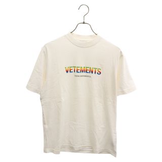 VETEMENTS ヴェトモン 21SS THINK DIFFERENTLY LOGO TSH ロゴプリント クルーネック半袖Tシャツカットソー ホワイト UE51TR620W(Tシャツ/カットソー(半袖/袖なし))