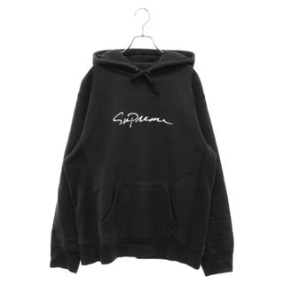 シュプリーム(Supreme)のSUPREME シュプリーム 18AW Classic Script Hooded Swetshirt クラシック スクリプト プルオーバーパーカー フーディ ロゴ刺繍 ブラック(パーカー)