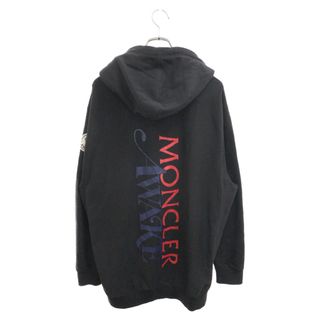 モンクレール(MONCLER)のMONCLER モンクレール 21AW ×AWAKE NY MAGLIA アウェイク ニューヨーク マグリア バックロゴプリントロゴ プルオーバースウェットパーカー ブラック F10928G70810 V8139(パーカー)