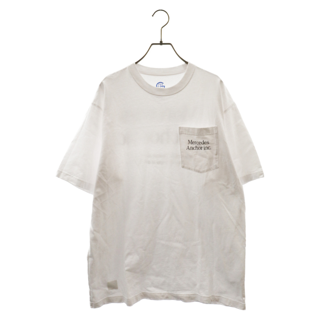 Mercedes Anchor inc． メルセデスアンカーインク Pocket Tee ロゴプリントポケット半袖Tシャツ ホワイト メンズのトップス(Tシャツ/カットソー(半袖/袖なし))の商品写真