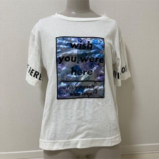 Lespoir Tシャツ　レディース　半袖　ロゴ入り　白　ホワイト(Tシャツ(半袖/袖なし))