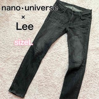 nano・universe - ナノユニバース×リー　ブラックデニム　ストレッチ　ストレートジーンズ　サイズL