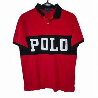 ポロラルフローレン(POLO RALPH LAUREN)のPOLObyRalphLauren(ポロラルフローレン) 半袖ポロシャツ サイズM メンズ - レッド×黒×白(ポロシャツ)