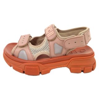 グッチ(Gucci)のGUCCI グッチ Platform Sandals ロゴストラップ プラットフォーム サンダル レディース オレンジ AQ0013 EU36(サンダル)