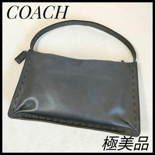 コーチ(COACH)のCOACH　コーチ　レザー　ワンショルダーバッグ　ブラック　本皮　黒　スクエア(ショルダーバッグ)