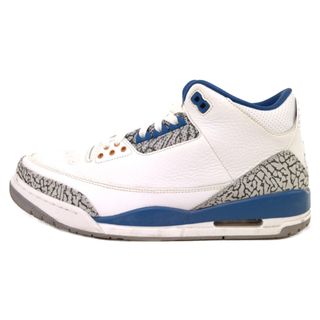 ナイキ(NIKE)のNIKE ナイキ AIR JORDAN 3 RETRO TRUE BLUE エアジョーダン3 レトロ トゥルーブルー ローカットスニーカー ホワイト/ブルー US11/29cm CT8532-148(スニーカー)