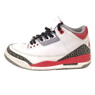 ナイキ(NIKE)のNIKE ナイキ AIR JORDAN 3 RETRO エアジョーダン 3 レトロ ファイヤーレッド ハイカットスニーカー ホワイト/レッド US9/27cm DN3707-160(スニーカー)