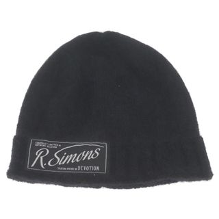 RAF SIMONS - RAF SIMONS ラフシモンズ WOOL LOGO BEANIE ウール ロゴパッチ ビーニー ブラック ニット帽 ニットキャップ