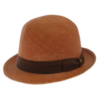 ボルサリーノ(Borsalino)のBorsalino ボルサリーノ 麦わら帽子 ストローハット リボンロゴ オレンジ(ハット)