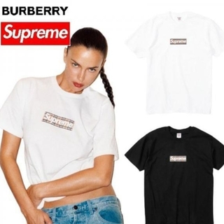 Supreme - burberry x supremeチェック ボックス ロゴTシャツ S,M,L