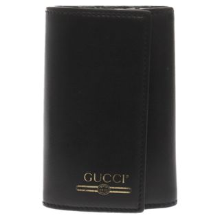 グッチ(Gucci)のGUCCI グッチ ヴィンテージロゴカーフスキン 6連レザーキーケース 547588・496085 ブラック(キーホルダー)