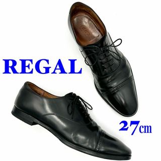 リーガル(REGAL)の【極美品】 REGAL ドレスシューズ 内羽根 ストレートチップ ブラック(ブーツ)