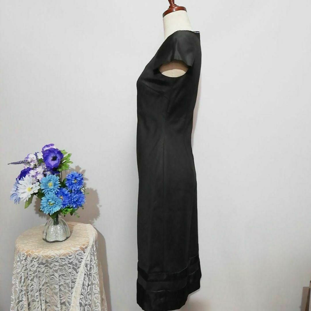 ブランド不明　極上美品　ドレス　ワンピース　パーティー　黒色　Мサイズ レディースのフォーマル/ドレス(ナイトドレス)の商品写真