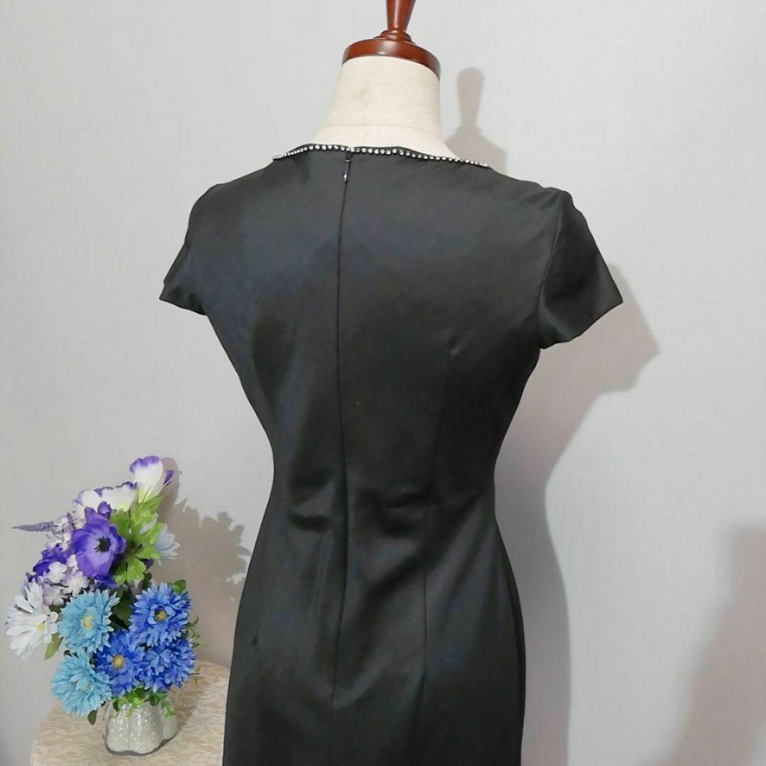 ブランド不明　極上美品　ドレス　ワンピース　パーティー　黒色　Мサイズ レディースのフォーマル/ドレス(ナイトドレス)の商品写真