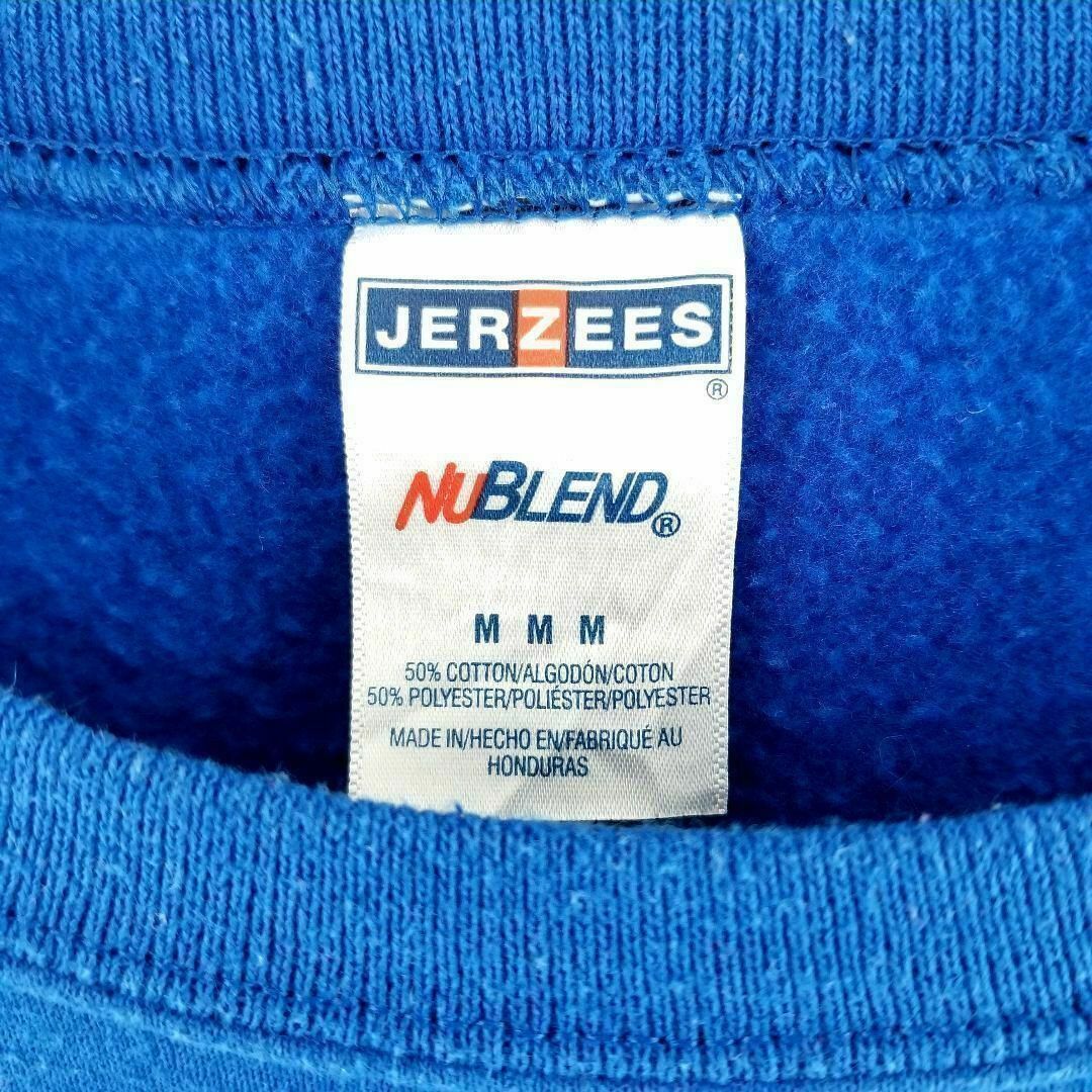 JERZEES(ジャージーズ)のUS古着 スウェット トレーナー カレッジデザイン 水色 ビッグプリント L メンズのトップス(スウェット)の商品写真