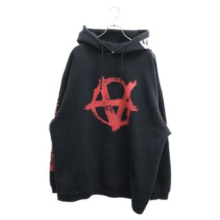 VETEMENTS ヴェトモン 20SS Anarchy Hoodie ヴェトモン アナーキーフーディ プルオーバーパーカー プリント ブラック SS20TR312(パーカー)