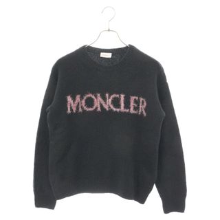 モンクレール(MONCLER)のMONCLER モンクレール メリヤス編み ゲージ5 フロントロゴ ウールニットセーター ブラック/ピンク I20939C00003(ニット/セーター)