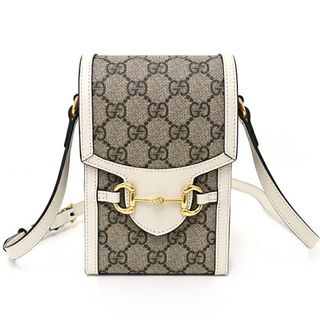 グッチ(Gucci)のグッチ GUCCI ホースビット 1955 ミニバッグ ベージュ アイボリー GGスプリームキャンバス レザー 625615 未使用品(メッセンジャーバッグ)