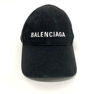 バレンシアガ(Balenciaga)のBALENCIAGA(バレンシアガ) キャップ - 黒×白 コットン(キャップ)