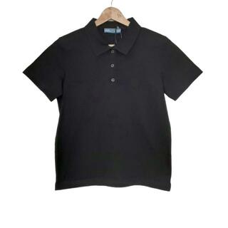 プラダ(PRADA)のPRADA(プラダ) 半袖ポロシャツ サイズL レディース美品  - 黒(ポロシャツ)
